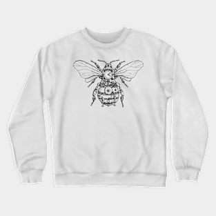 Steampunk Bee by Sam Deacon Art (black lineart) Crewneck Sweatshirt